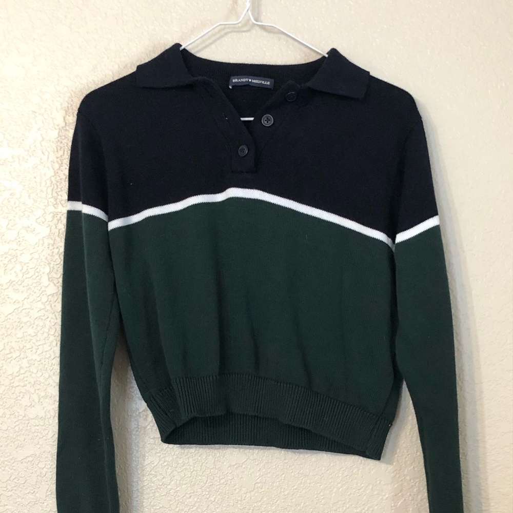 brandy melville striped collar Noella sweater.